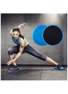 Generic Exercise Sliders Gliding Discs Dual Sided Total Body Workout System 2Pcs, Blue  - Image 2