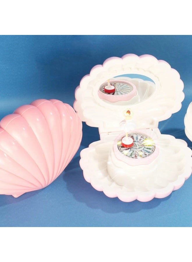 صندوق موسيقى الصدفة الساحر مع راقصة باليه وإضاءة LED | صندوق مجوهرات هدايا للبنات - Image 4