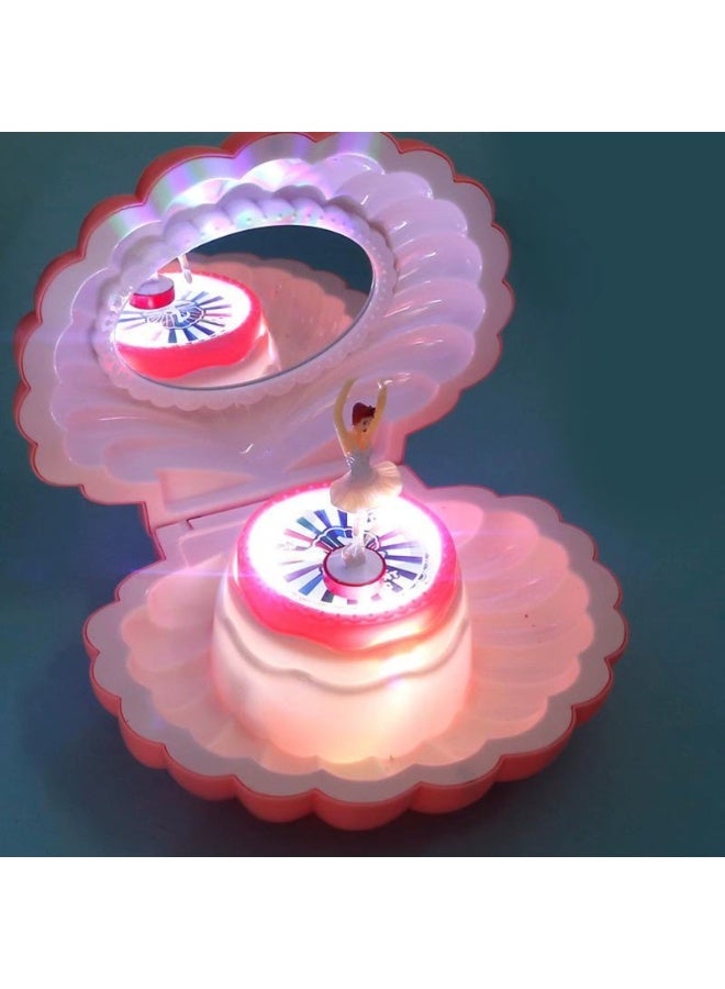 صندوق موسيقى الصدفة الساحر مع راقصة باليه وإضاءة LED | صندوق مجوهرات هدايا للبنات - Image 3