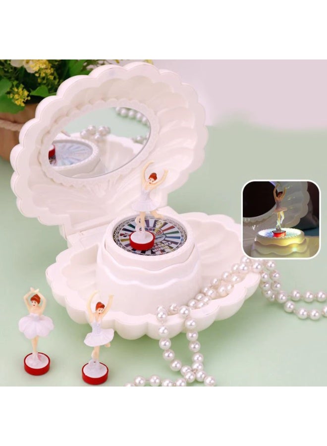 صندوق موسيقى الصدفة الساحر مع راقصة باليه وإضاءة LED | صندوق مجوهرات هدايا للبنات - Image 2