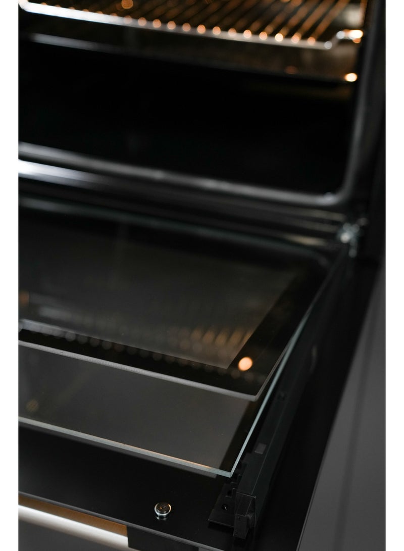 GL General 72 Lt 60x60cm 7 Cooking Programs Built In Oven, Black Panel, Grill + Air Fryer, Up & Down Heating, Cooling Fan, Tray + Stand Included - Image 5