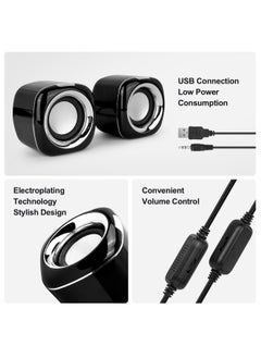 BONKS Computer Speakers, 6W PC Powered Speakers USB Speaker Monitor Speakers for Desktop Computer/PC/Laptop Gaming Speaker  - Image 3