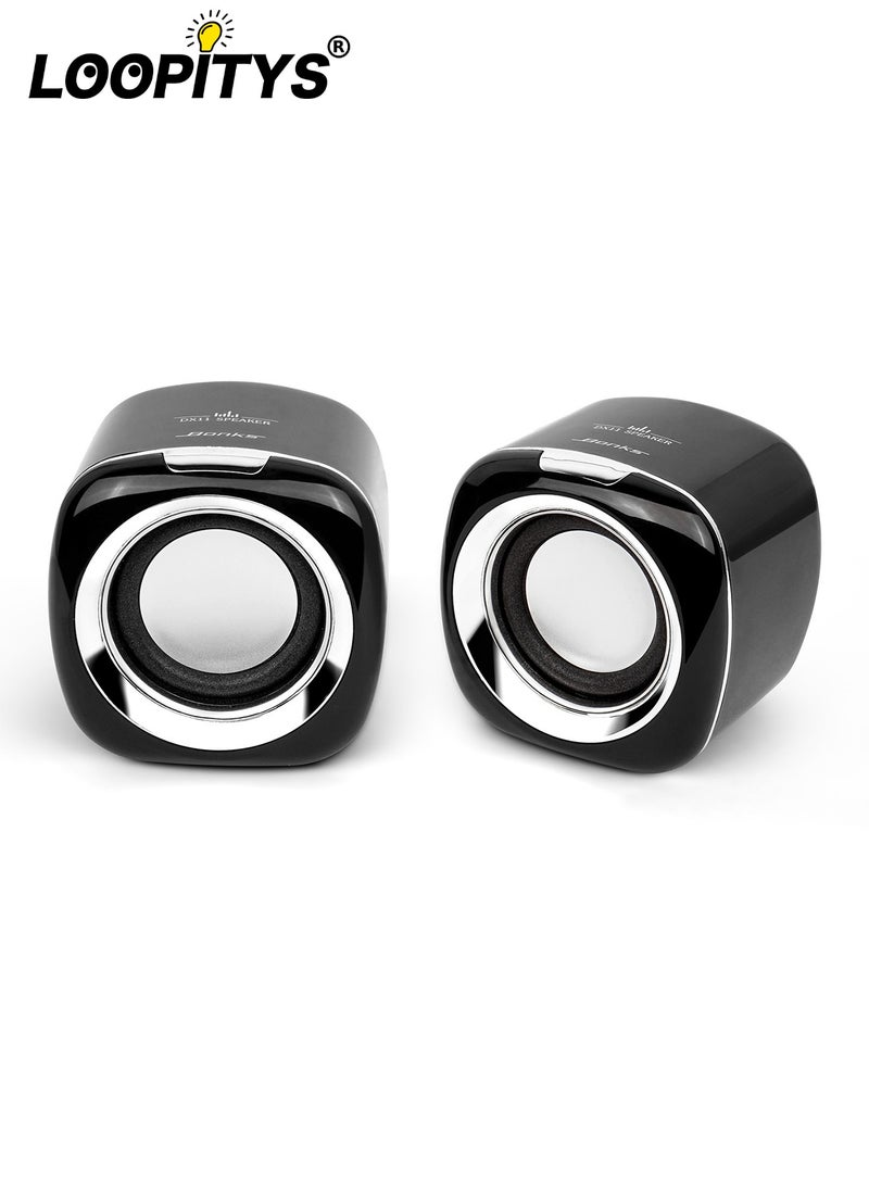 BONKS Computer Speakers, 6W PC Powered Speakers USB Speaker Monitor Speakers for Desktop Computer/PC/Laptop Gaming Speaker - Image 1