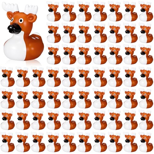 DEEKIN 24 Pcs Whitetail Deer Buck Rubber Duck 2 Inch Rubber Duck Party Favors for Winter Holiday Hunting Party Gifts Home Decorations Whitetail Deer Buck - Image 1