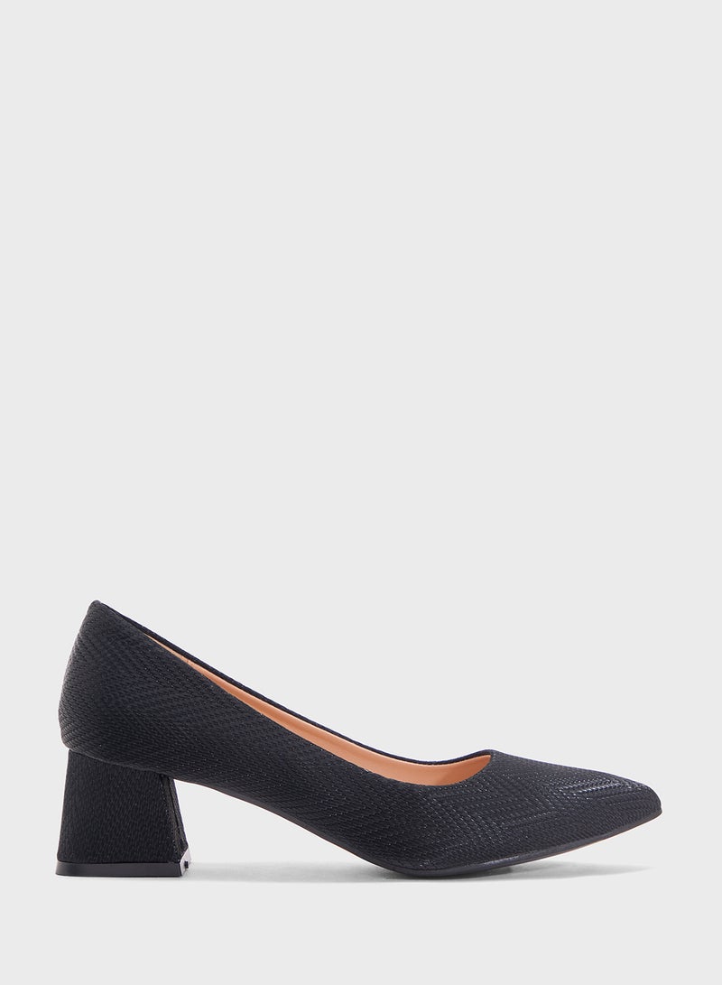 BR Block Heeled Pointed Pump  - Image 1