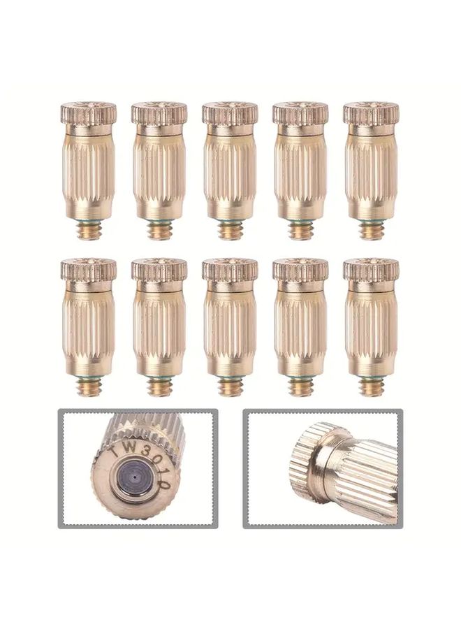 10pcs Brass Misting Nozzle Spray Heads Durable Metal Fit American European Threads Even Spray - Image 1