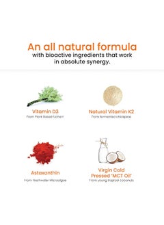 WELLBEING NUTRITION D3 + K2 Melts With Organic Virgin Coconut Oil And Astaxanthin 30 Oral Strips  - Image 2