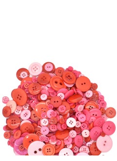 KASTWAVE Assorted Size Resin Round Buttons DIY Craft Sewing Decorations for Kid's Painting (Red, 200g set)  - Image 1