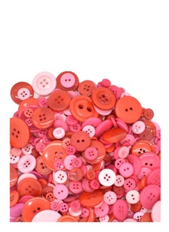 KASTWAVE Assorted Size Resin Round Buttons DIY Craft Sewing Decorations for Kid's Painting (Red, 200g set)  - Image 3