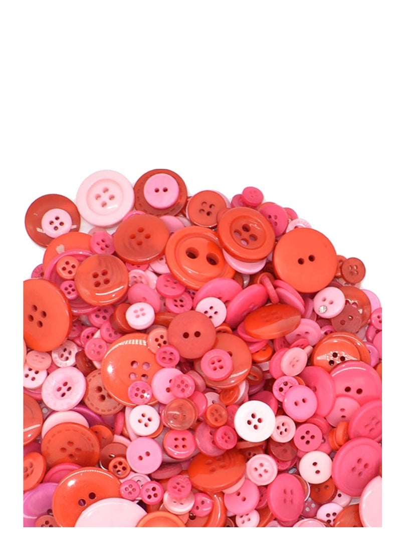 KASTWAVE - Assorted Size Resin Round Buttons DIY Craft Sewing Decorations for Kid's Painting (Red, 200g set) - Image 1
