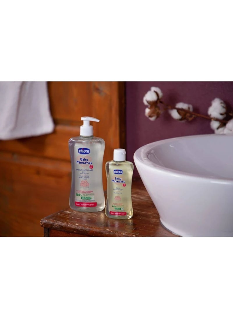 Chicco Baby Moments 2-in-1 Head to Toe Micellar Bath 0m+ 500ml - Image 3