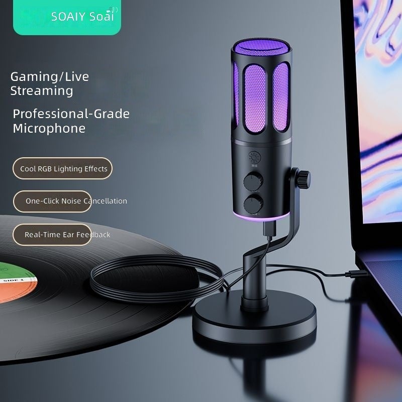 SOAIY SC100 Dedicated Microphone for PC Gaming, Live Streaming, Recording, and Video Conferencing with Noise Cancellation - Image 2