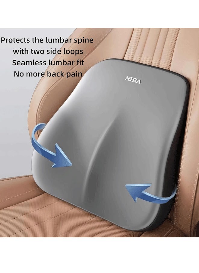 Reelyo - Car Headrest & Lumbar Support Cushion for Car Seat and Office Chair，Car Neck Back Support,Ergonomic Car Memory Foam Car Neck Pillow & Lumbar,Car Headrest for Neck Back Pain Relief (Grey) - Image 1
