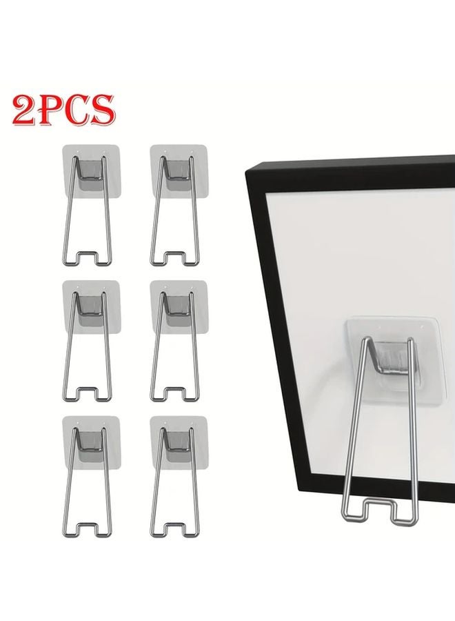 Small Size Adjustable Photo Frame Easel Stand Self Adhesive Metal Display Rack - Image 2