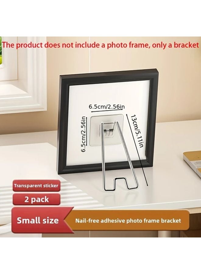 Small Size Adjustable Photo Frame Easel Stand Self Adhesive Metal Display Rack - Image 1
