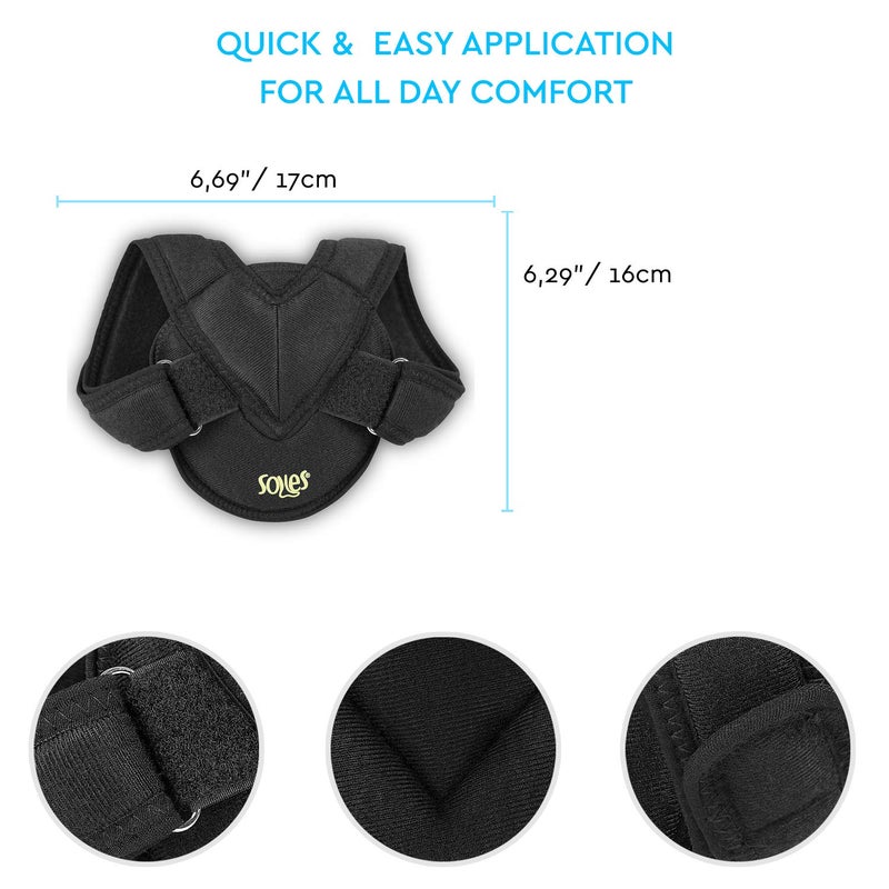 SOLES Clavicle Bandage Adjustable Flexible Breathable Neoprene Unisex Improves Poor Posture Osteoporosis Clavicle Brace for Collarbone Injuries Pediatric - Image 4