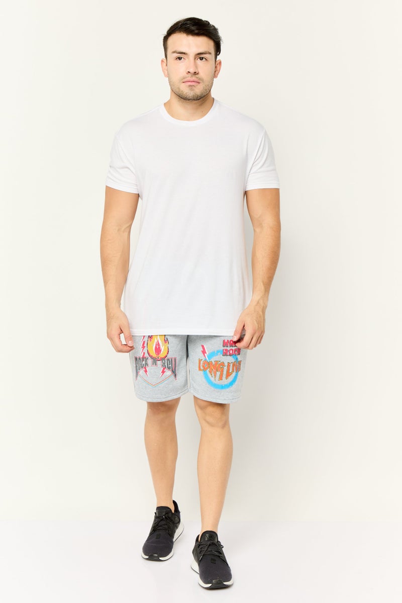 MEMBERS ONLY Men Regular Fit 8,5 Inseam Graphic Print Fleece Shorts, Heather Grey - Image 2