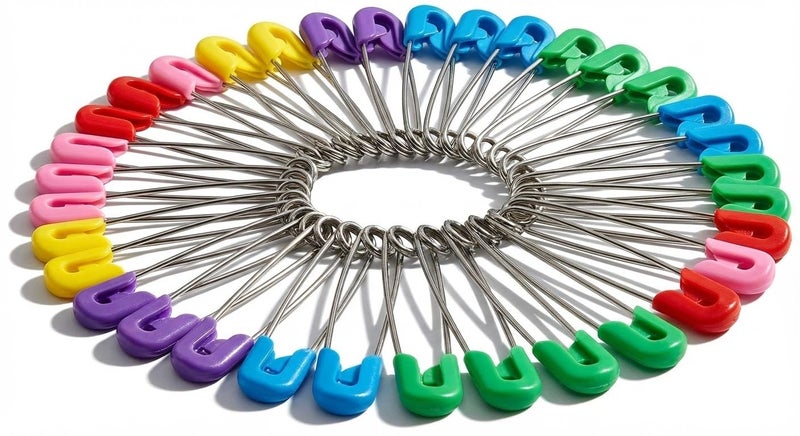 SPHTOEO 50PCS Cloth Diaper Pins Stainless Steel Traditional Safety Pin - Image 1
