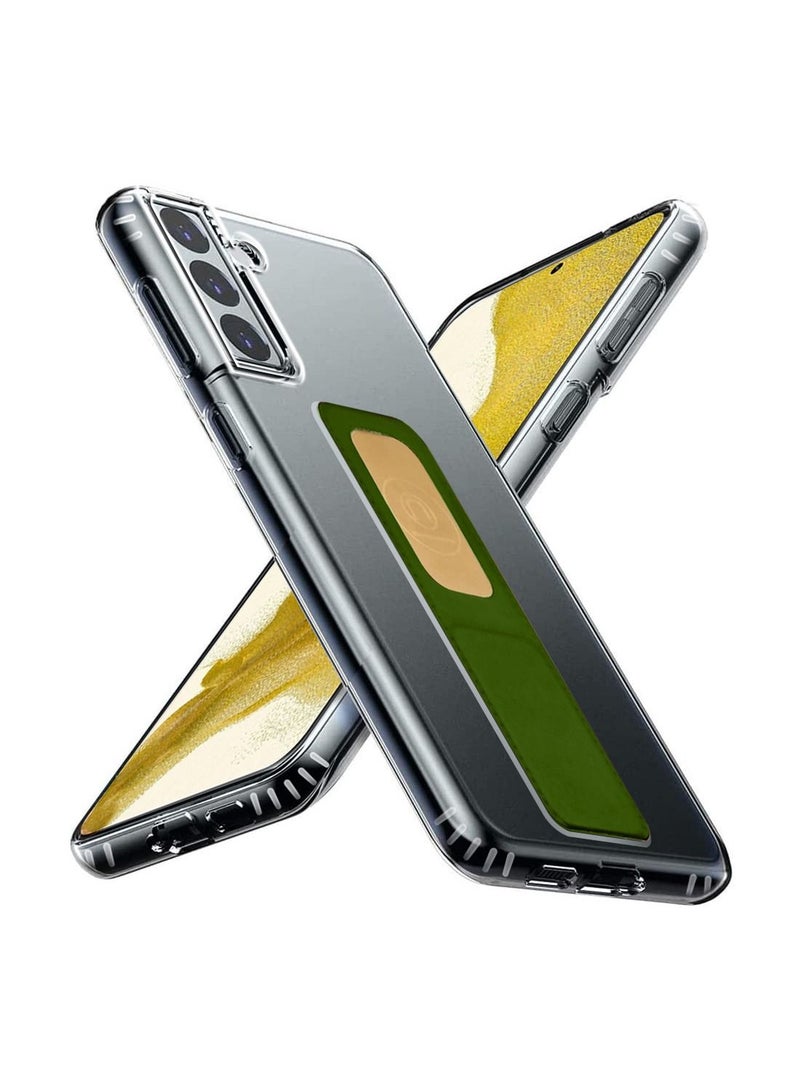 Wtech TPU Hand Grip Case Cover For Samsung Galaxy S22 Plus 5G Clear/Green - Image 2