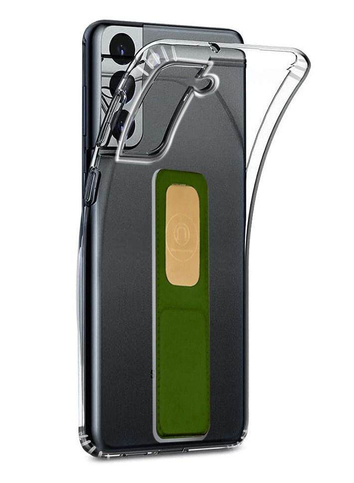 Wtech TPU Hand Grip Case Cover For Samsung Galaxy S22 Plus 5G Clear/Green - Image 1