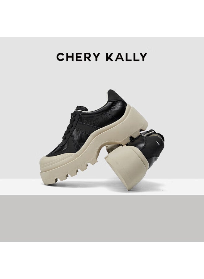 Chery Kally Classic Simple Thick-soled Shoes, Spring And Summer New Women's Height-increasing Shoes, Versatile Xb3402, Black, Size 35 - Image 2