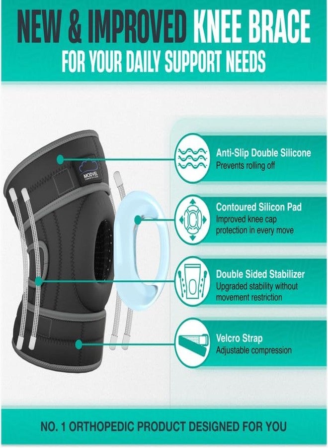 Modvel ELITE Knee Brace With Side Stabilizers & Patella Gel Pads for Maximum Knee Pain Support and Fast Recovery for Men and Women, Knee Pad for Running, Workout, Arthritis, Joint Recovery - Image 5