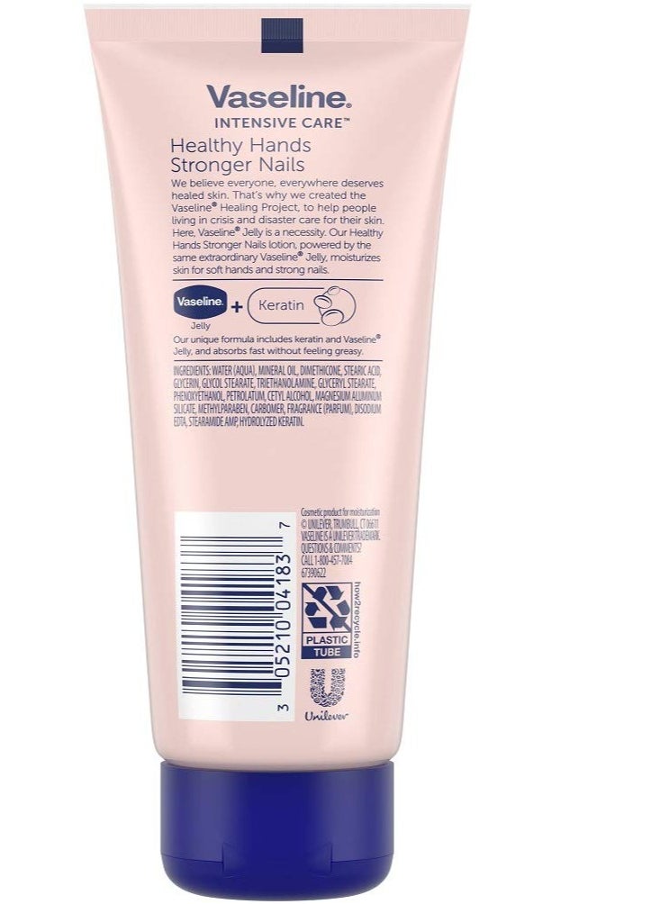 Vaseline - Vaseline Intensive Care Healthy Hands Stronger Nail Lotion with Keratin & Vitamin E Moisturizes Cuticles & Cuticles, Unscented Lotion, 3.4 fl oz (Pack of 1) - Image 1