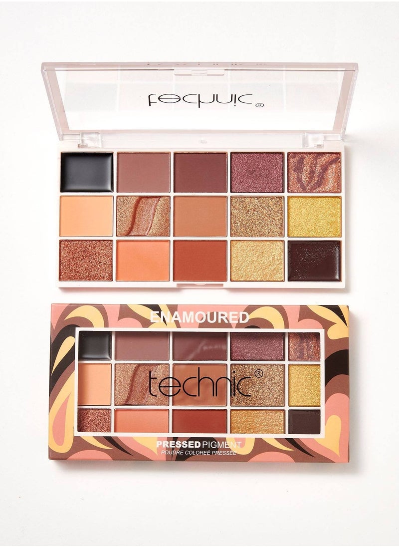 Technic لوحة ظلال العيون المضغوطة المكونة من 15 لونًا - Enamoured  - Image 1