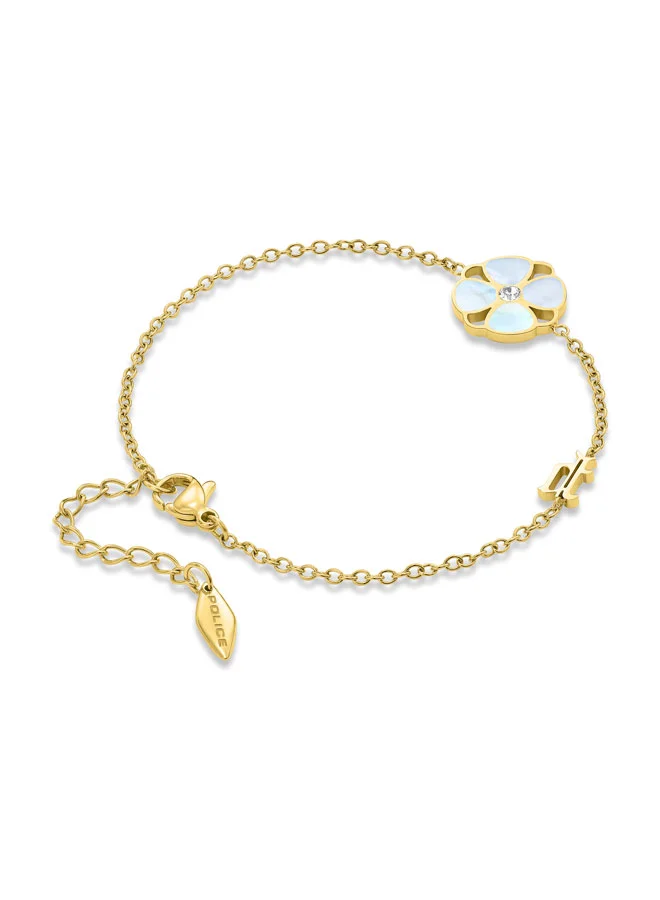 بوليس Clover Bracelet for Women Gold-Plated with Mother-of-Pearl Petalled Charm