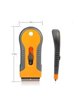 Ehdis Ceramic Scraper Car Sticker Remover Glass Cooktop Razor Scraper with 10pcs Replace Blades for Label,Glue,Paint,Adhesive Remover,Oven Door, Stove Cleaning-Yellow  - Image 3