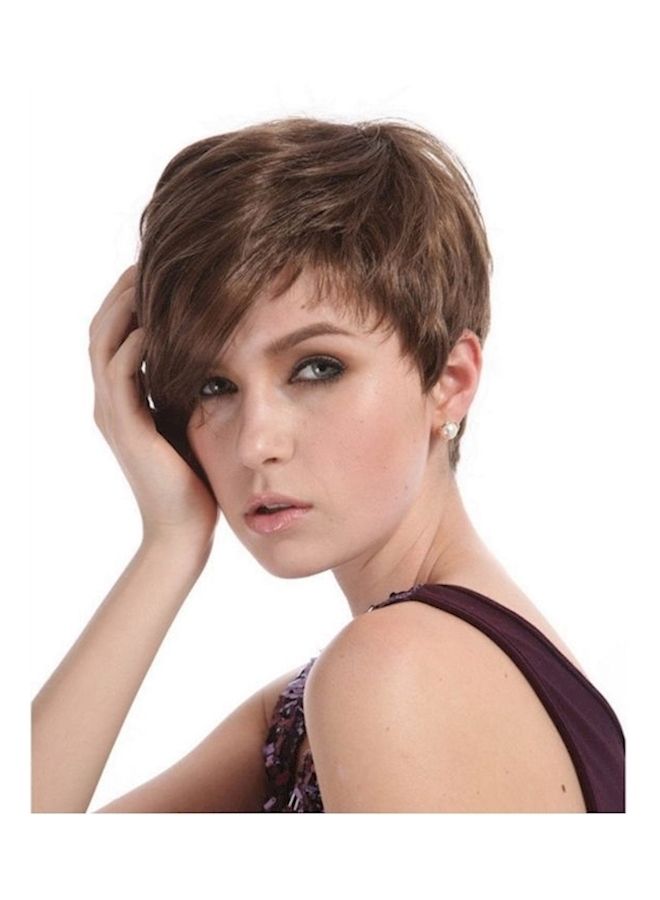 NIBEMINENT Short Hair Wig Dark Brown  - Image 1