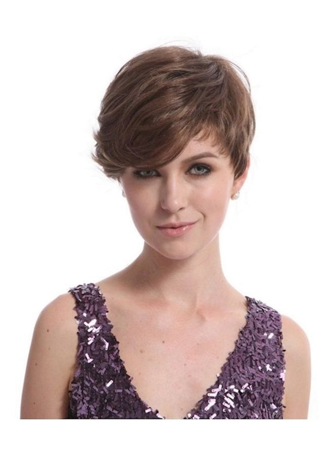 NIBEMINENT Short Hair Wig Dark Brown  - Image 3