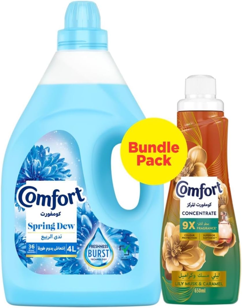 COMFORT Concentrated Fabric Softener Bundle - Spring Dew & Charm, 4L + 650ml