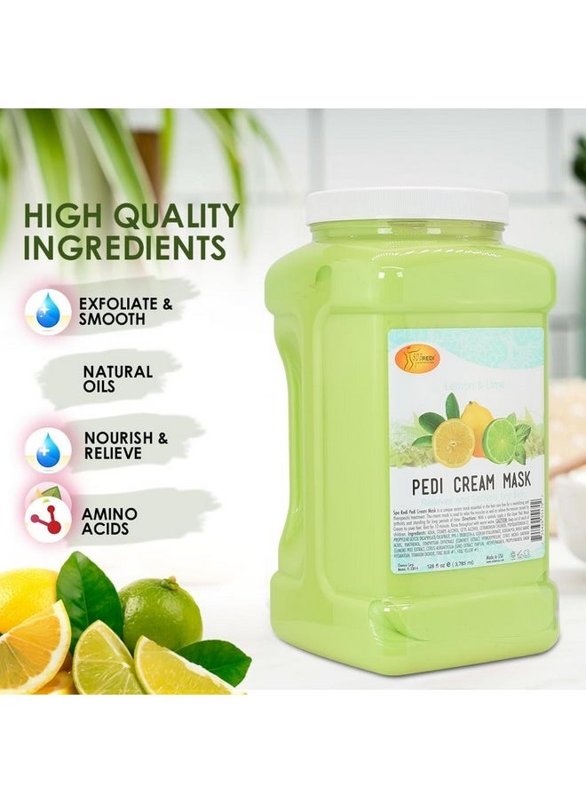 spa REDI - - Body And Foot Cream Mask, Lemon, 128 Oz - Pedicure Massage For Tired Feet And Body, Hydrating, Fresh Skin - Infused With Hyaluronic Acid, Amino Acids, Panthenol, Comfrey Extract - Image 1