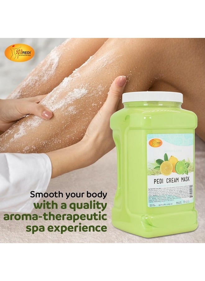 spa REDI - - Body And Foot Cream Mask, Lemon, 128 Oz - Pedicure Massage For Tired Feet And Body, Hydrating, Fresh Skin - Infused With Hyaluronic Acid, Amino Acids, Panthenol, Comfrey Extract - Image 1