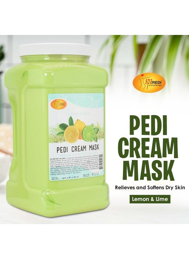 spa REDI - - Body And Foot Cream Mask, Lemon, 128 Oz - Pedicure Massage For Tired Feet And Body, Hydrating, Fresh Skin - Infused With Hyaluronic Acid, Amino Acids, Panthenol, Comfrey Extract - Image 1