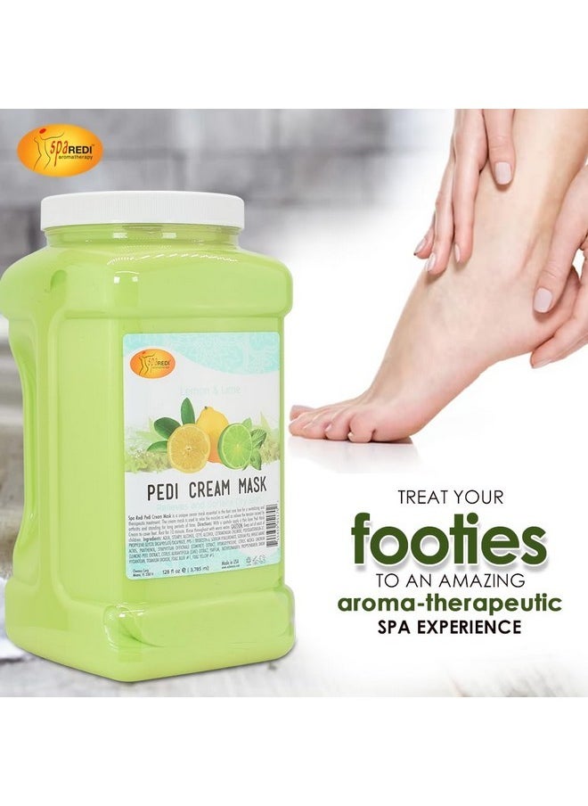 spa REDI - - Body And Foot Cream Mask, Lemon, 128 Oz - Pedicure Massage For Tired Feet And Body, Hydrating, Fresh Skin - Infused With Hyaluronic Acid, Amino Acids, Panthenol, Comfrey Extract - Image 1