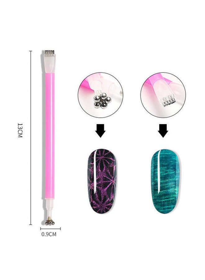 DANNEASY DANNEASY 12pcs Nail Magnet Tool Set Cat Eye Magnet for Nails Gradient Nail Design Magnetic Gel Nail Polish Pen Double Ended Magnet Sticks Nail Art Tools for DIY Salon - Image 3