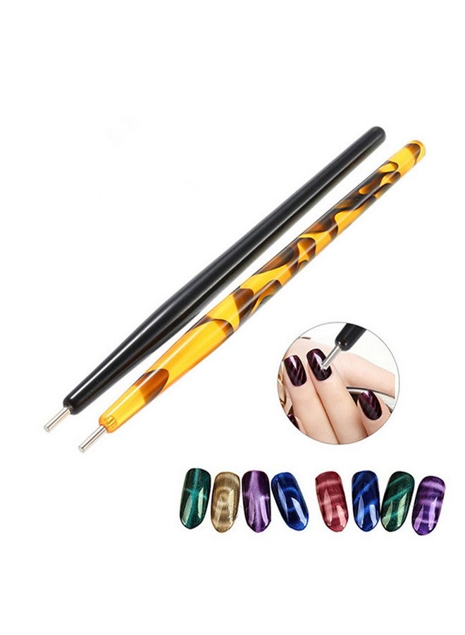 DANNEASY DANNEASY 12pcs Nail Magnet Tool Set Cat Eye Magnet for Nails Gradient Nail Design Magnetic Gel Nail Polish Pen Double Ended Magnet Sticks Nail Art Tools for DIY Salon - Image 4