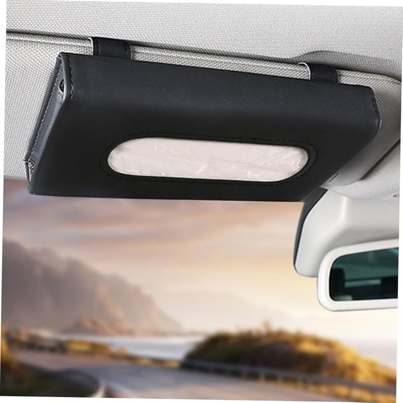 2 قطعة حامل علبة مناديل السيارة حامل تخزين عالمي حاوية مناديل موزع - Image 4