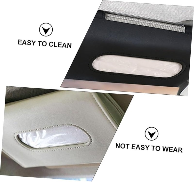 2 قطعة حامل علبة مناديل السيارة حامل تخزين عالمي حاوية مناديل موزع - Image 3