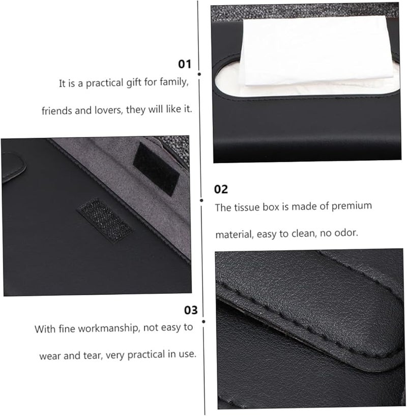 2 قطعة حامل علبة مناديل السيارة حامل تخزين عالمي حاوية مناديل موزع - Image 5