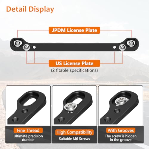 WFPOWER JDM Mini Truck License Plate Adaptor, JDM to USDM Licence Plate Adaptor for JDM Car Accessories, License Frame Holder for Japanese License Plate to USDM - Image 3