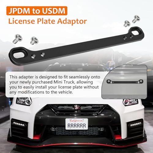 WFPOWER JDM Mini Truck License Plate Adaptor, JDM to USDM Licence Plate Adaptor for JDM Car Accessories, License Frame Holder for Japanese License Plate to USDM - Image 2