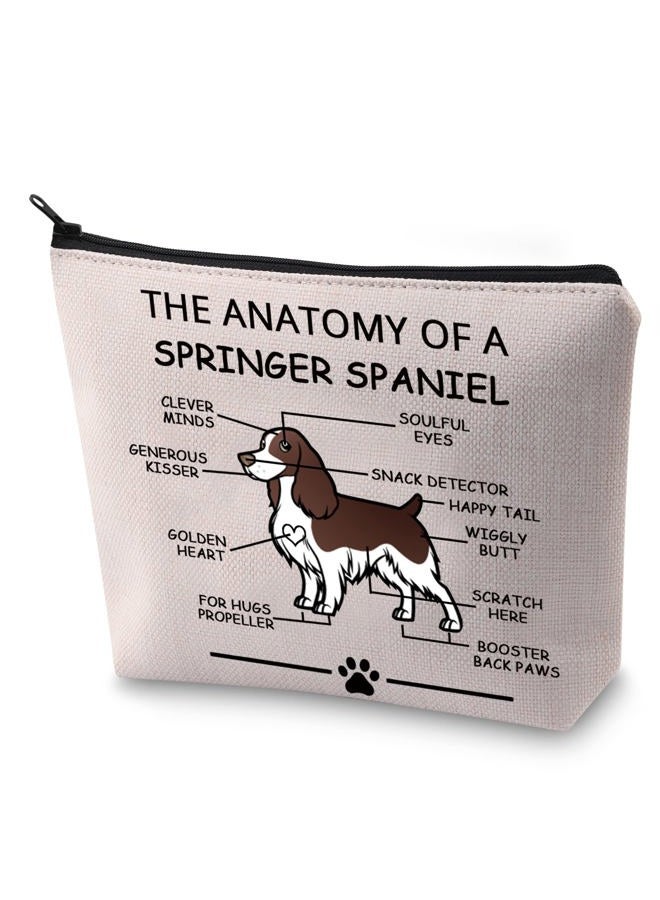 LEVLO Funny Springer Spaniel Dog Lovers Gifts The Anatomy of A Springer Spaniel Cosmetic Bags Springer Spaniel Veterinary Mom Travel Toiletry Bags (Springer Spaniel) - Image 1