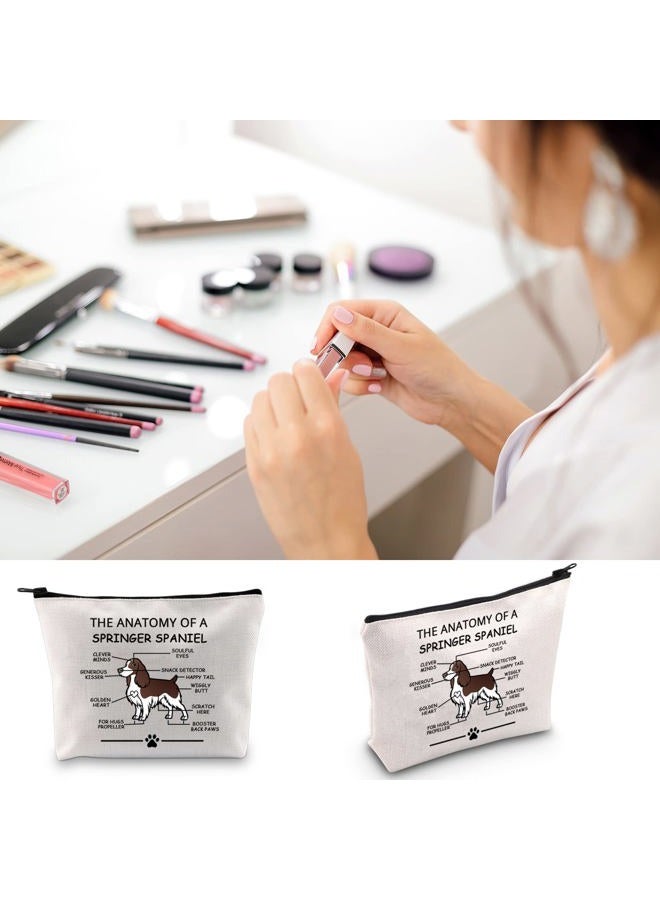 LEVLO Funny Springer Spaniel Dog Lovers Gifts The Anatomy of A Springer Spaniel Cosmetic Bags Springer Spaniel Veterinary Mom Travel Toiletry Bags (Springer Spaniel) - Image 4