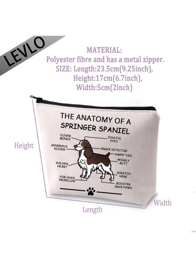 LEVLO Funny Springer Spaniel Dog Lovers Gifts The Anatomy of A Springer Spaniel Cosmetic Bags Springer Spaniel Veterinary Mom Travel Toiletry Bags (Springer Spaniel) - Image 2