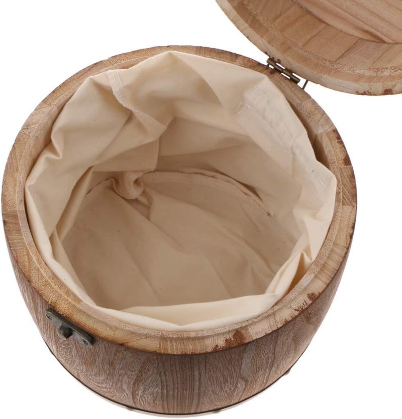 klarakoVintage Big Wood Barrel Tea Caddy Airtight Sealed Tea Leaves Tin Canister Kitchen Food Storage Jar Container klarakoas described, L - Image 3