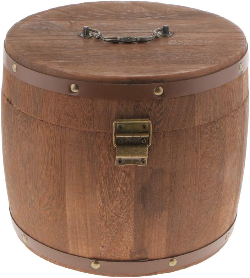 klarakoVintage Big Wood Barrel Tea Caddy Airtight Sealed Tea Leaves Tin Canister Kitchen Food Storage Jar Container klarakoas described, L - Image 4