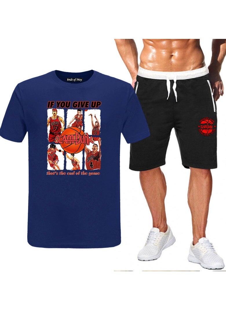KUYING New Slam Dunk Casual Loose Short Sleeve Shorts Set  - Image 1